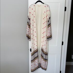 Lovestitch Cream Kimono with Embroidery